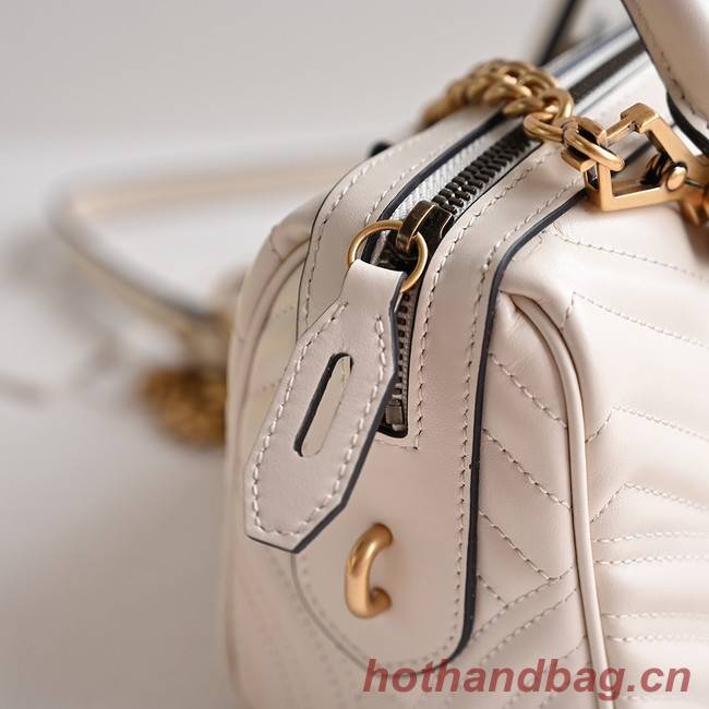 GUCCI GG MARMONT SMALL TOP HANDLE BAG 746319 white