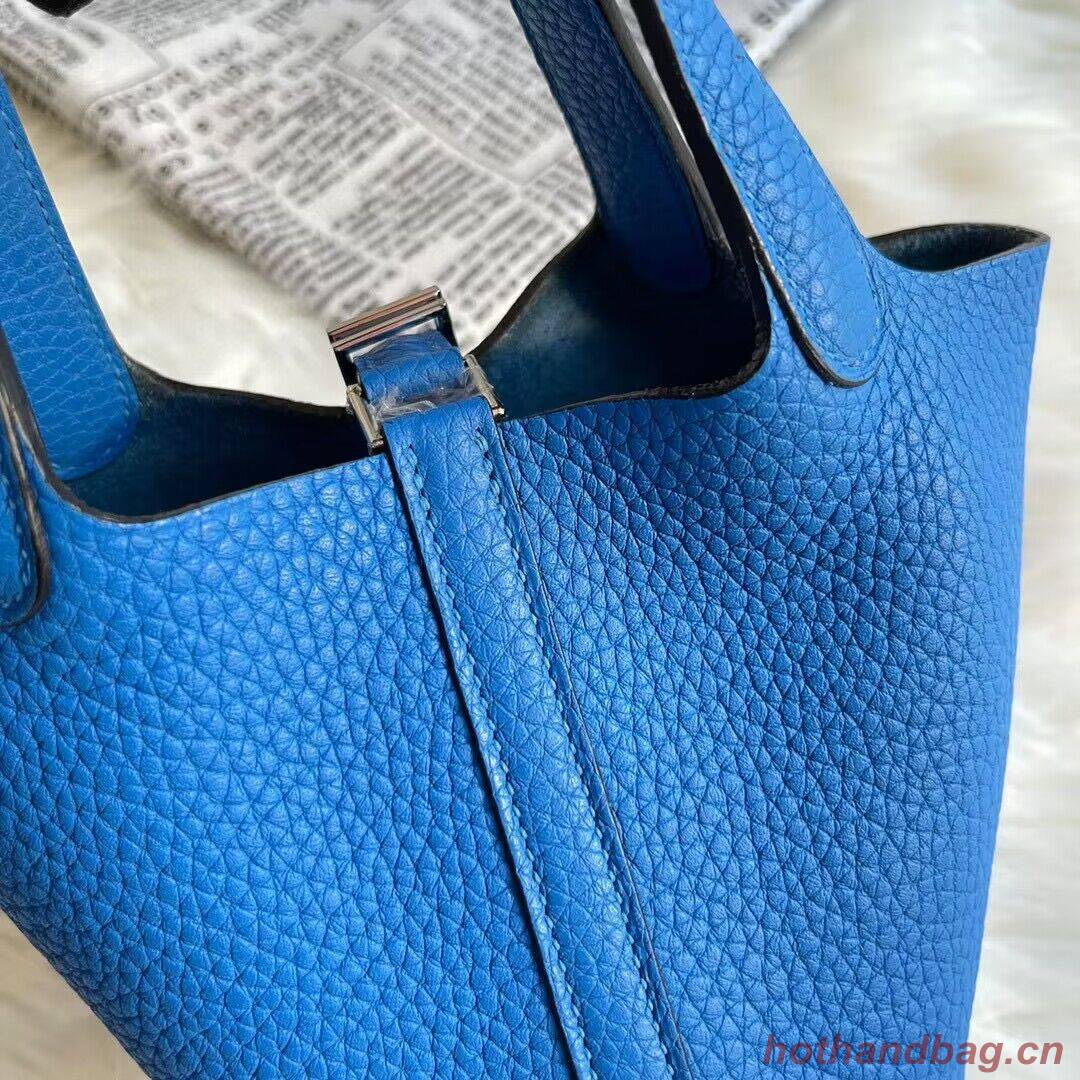 Hermes Mini Picotin 14 Lock Bags Original Togo Leather PL5302 Blue