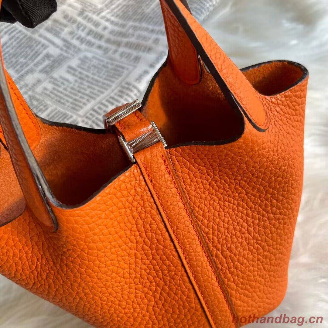 Hermes Mini Picotin 14 Lock Bags Original Togo Leather PL5302 Orange