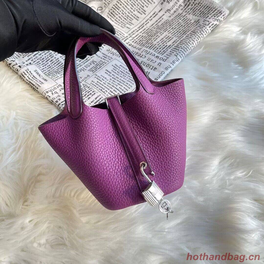 Hermes Mini Picotin 14 Lock Bags Original Togo Leather PL5302 Purple