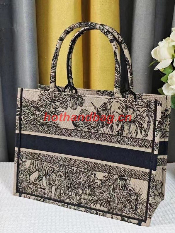 MEDIUM DIOR BOOK TOTE Beige Multicolor Toile de Jouy Voyage Embroidery M1296ZEUP