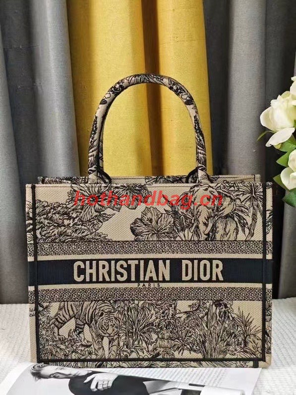 MEDIUM DIOR BOOK TOTE Beige Multicolor Toile de Jouy Voyage Embroidery M1296ZEUP