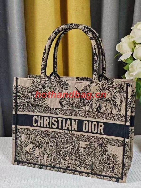 MEDIUM DIOR BOOK TOTE Beige Multicolor Toile de Jouy Voyage Embroidery M1296ZEUP