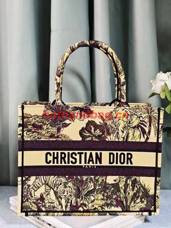 MEDIUM DIOR BOOK TOTE Yellow Multicolor Toile de Jouy Voyage Embroidery M1296ZEUP