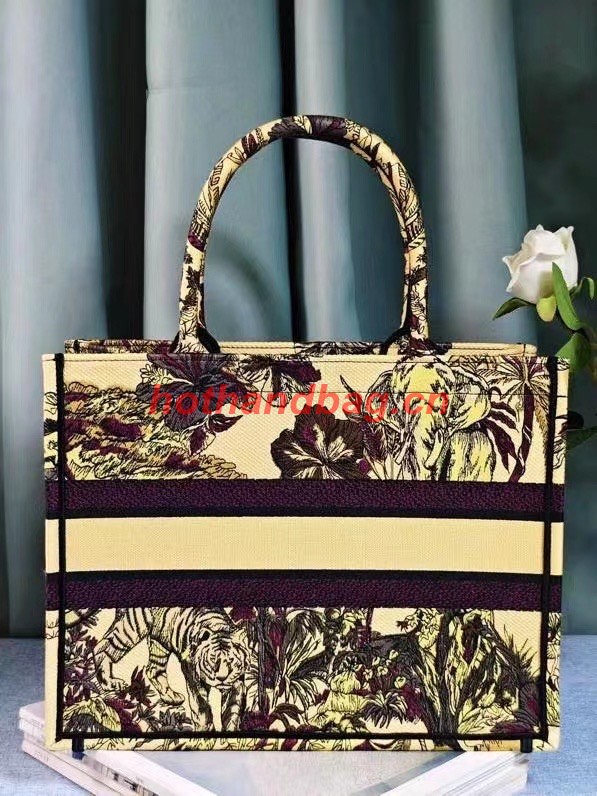 MEDIUM DIOR BOOK TOTE Yellow Multicolor Toile de Jouy Voyage Embroidery M1296ZEUP