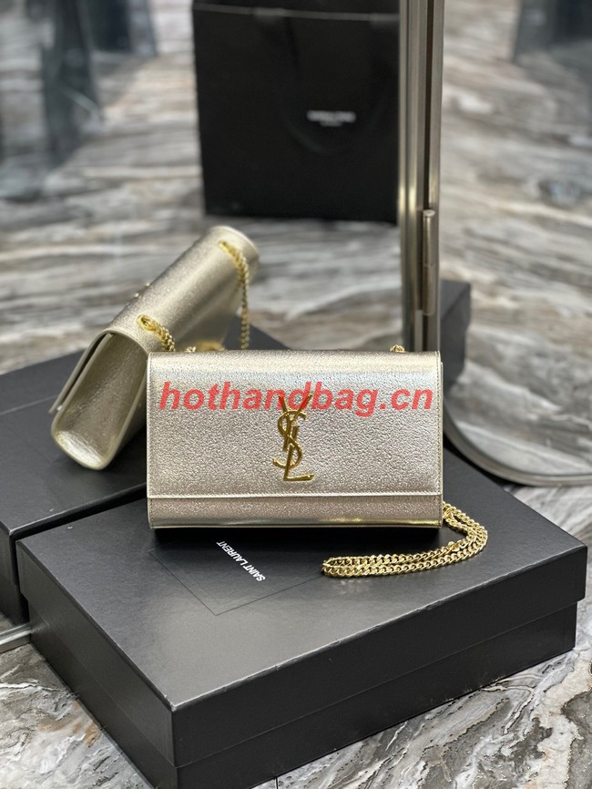 SAINT LAURENT KATE CHAIN WALLET 742833 Light gold