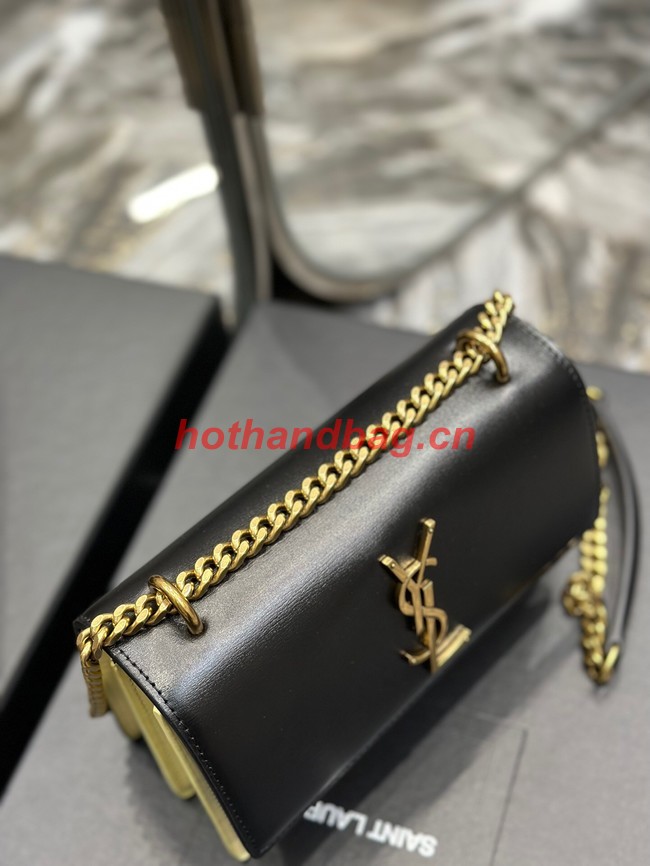 SAINT LAURENT SUNSET SMALL IN SMOOTH LEATHER 441972  black&yellow