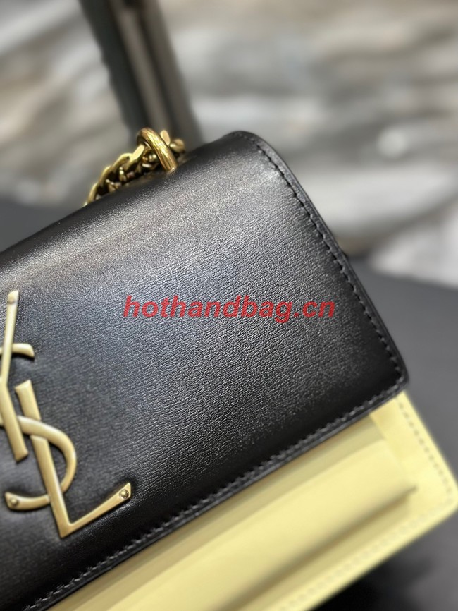 SAINT LAURENT SUNSET SMALL IN SMOOTH LEATHER 441972  black&yellow