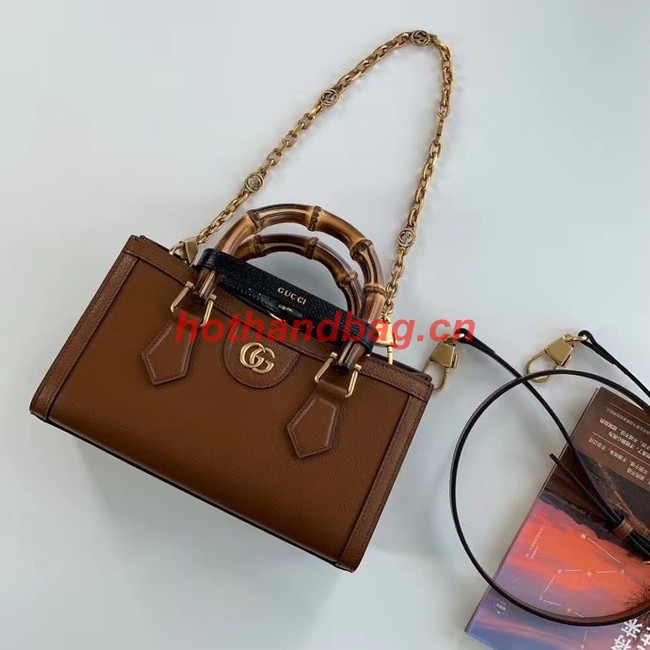 GUCCI DIANA SMALL SHOULDER BAG 735153 Brown