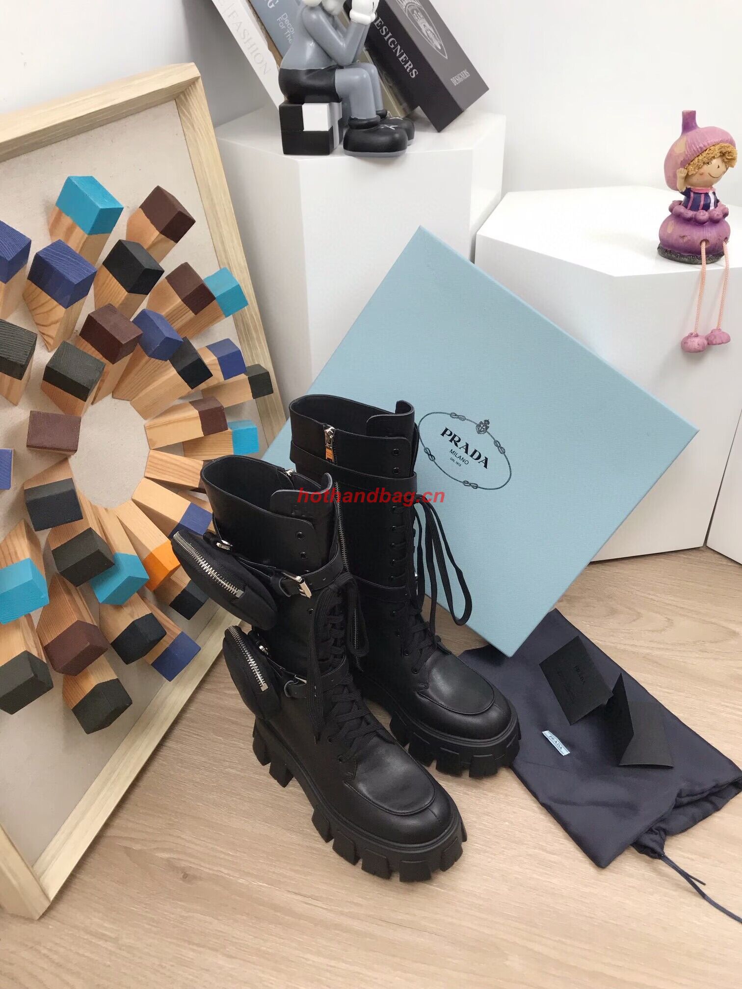 Prada High Martin Boots 6CM P53021 Black