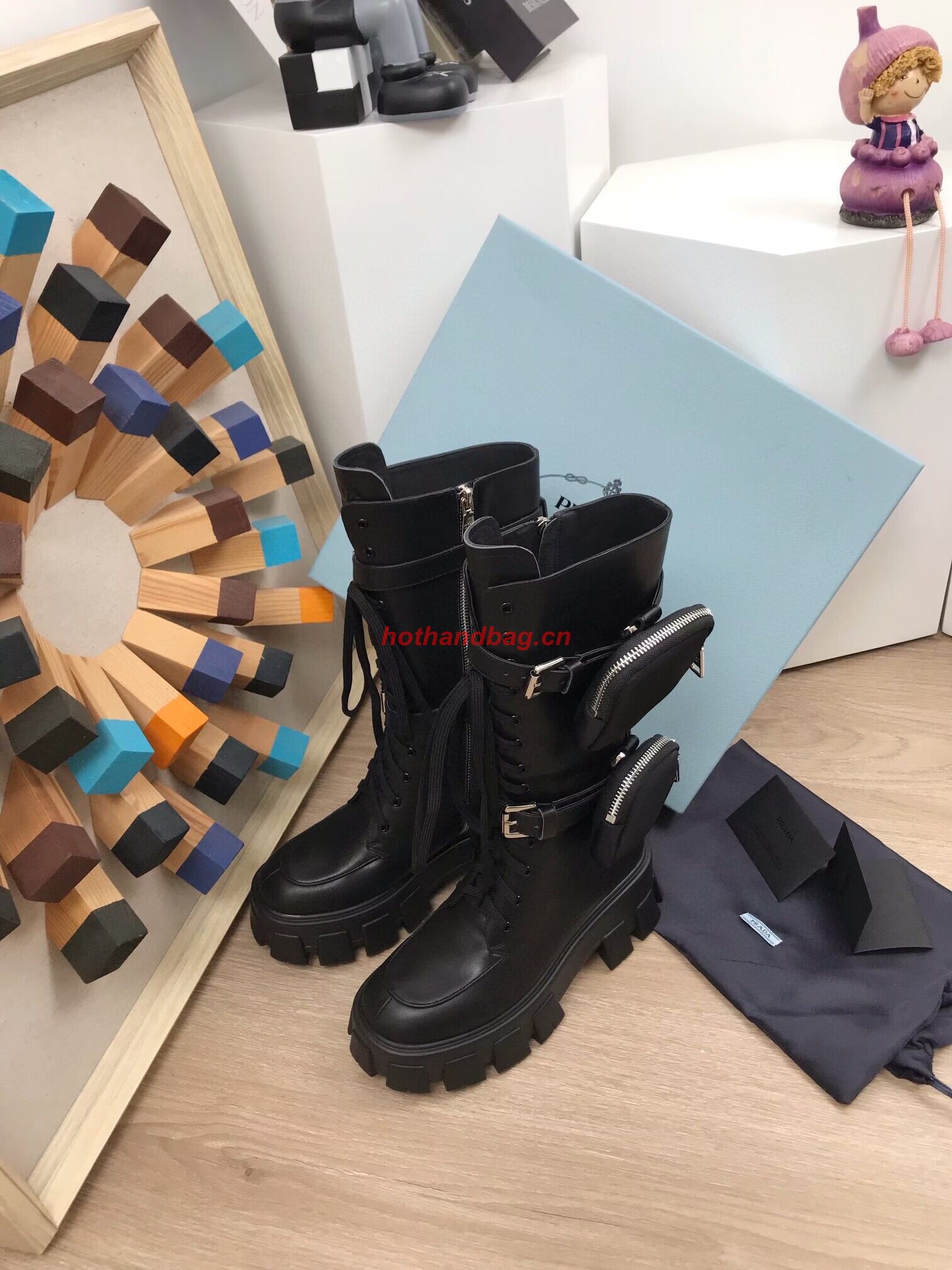 Prada High Martin Boots 6CM P53021 Black