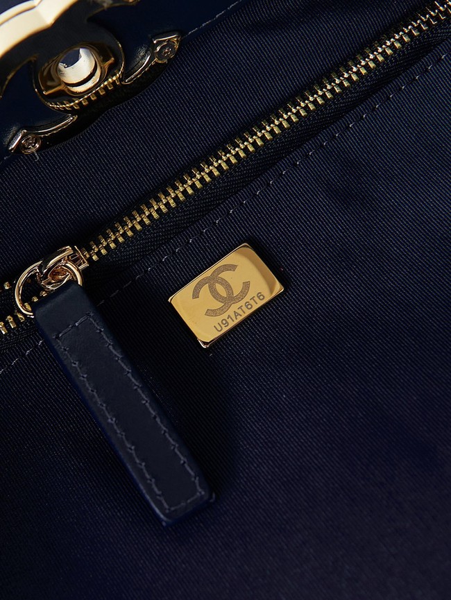 CHANEL 31 LARGE SHOPPING BAG AS1010 dark blue