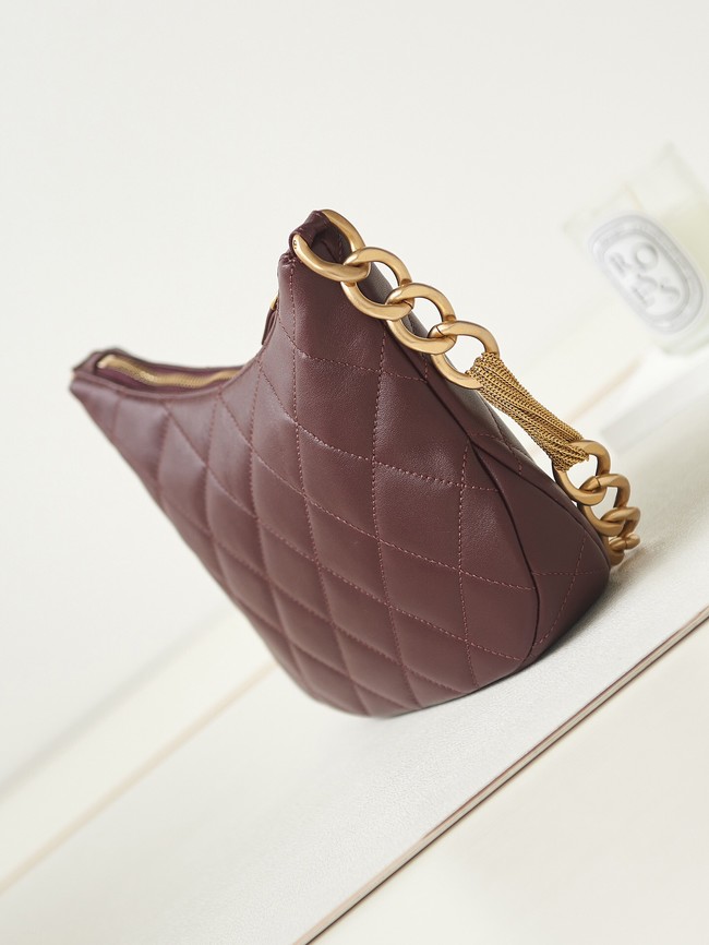 CHANEL HOBO HANDBAG AS4220 Wine