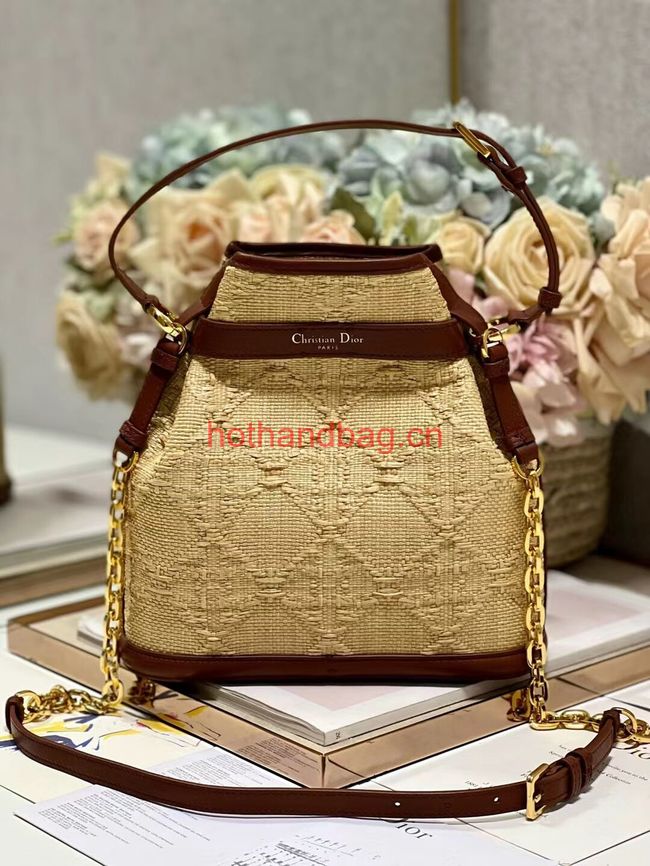 MEDIUM CEST DIOR BAG Natural Cannage Raffia M2271UM