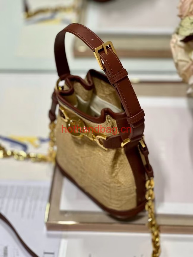 SMALL CEST DIOR BAG Natural Cannage Raffia M2272UB 