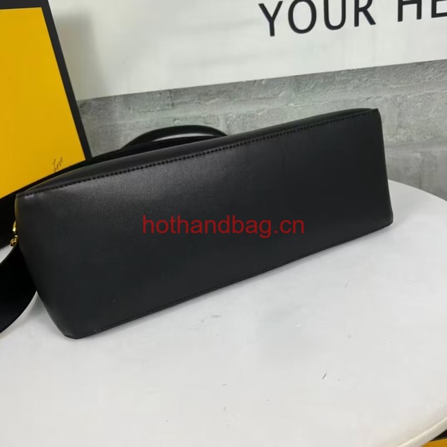 Fendi O Lock Zipper leather bag F1068 black