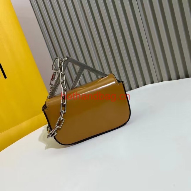 Fendi mini smooth leather bag F1089 brown