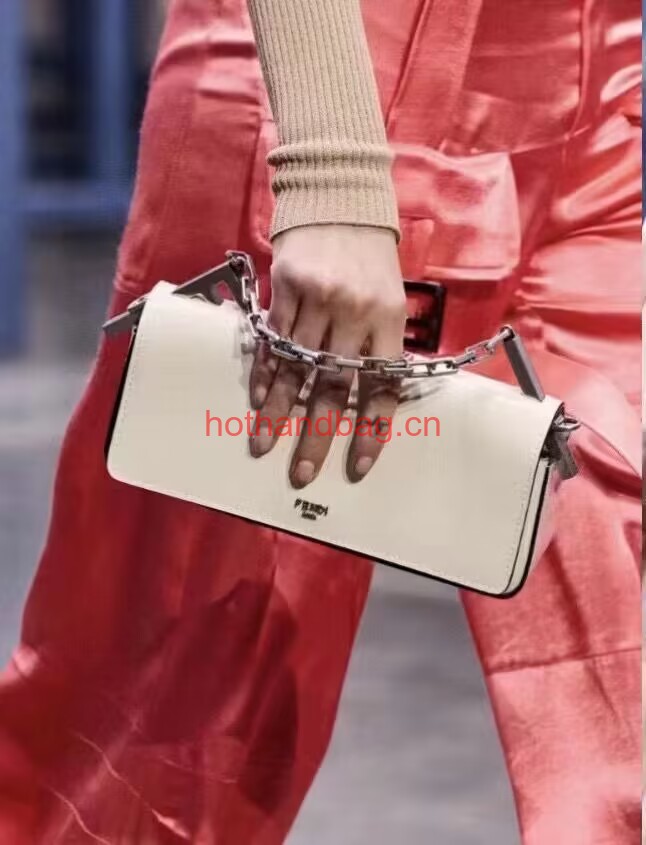 Fendi small smooth leather bag F1090 white