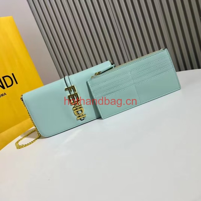 Fendi small smooth leather bag F1225 sky blue