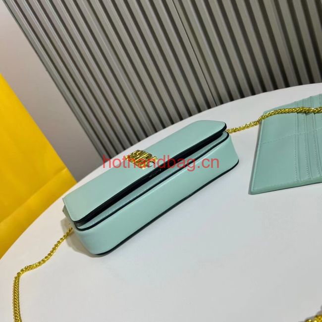 Fendi small smooth leather bag F1225 sky blue