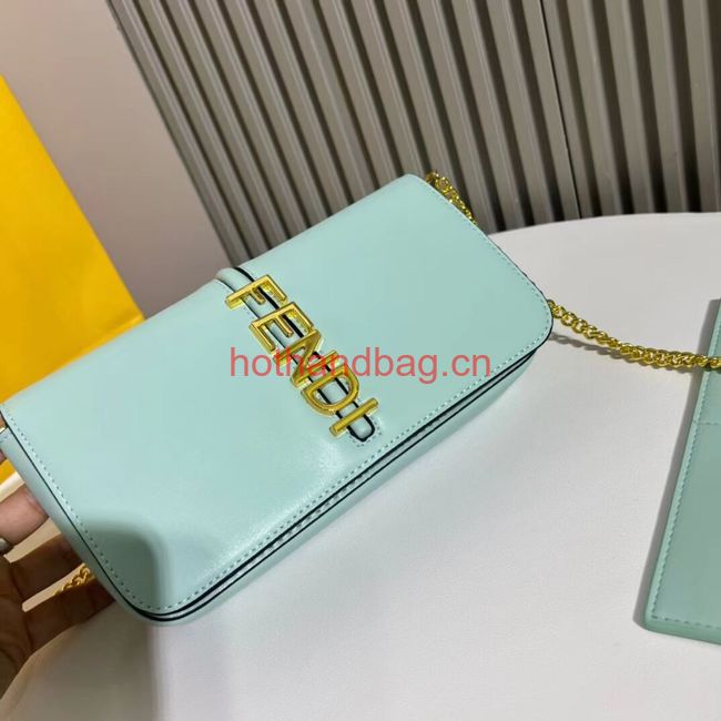 Fendi small smooth leather bag F1225 sky blue