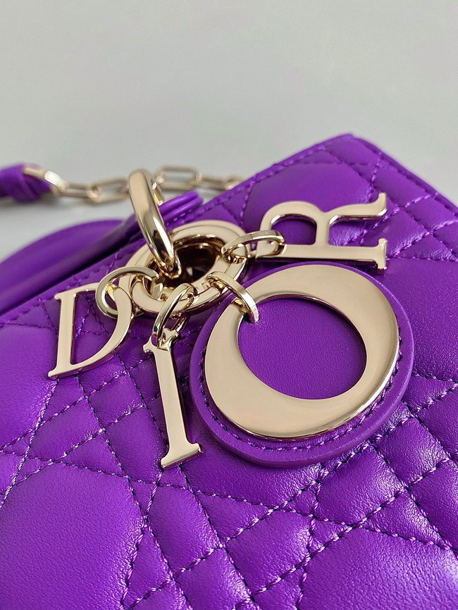 DIOR SMALL LADY D-JOY BAG Cannage Lambskin M0613ON Purple