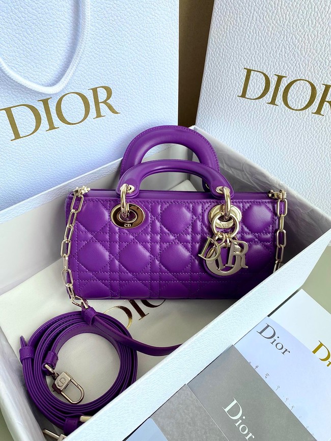 DIOR SMALL LADY D-JOY BAG Cannage Lambskin M0613ON Purple