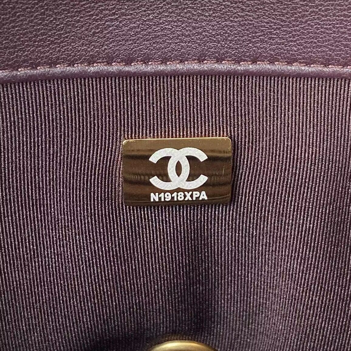 CHANEL FLAP BAG Lambskin & Gold-Tone Metal AS3609 Dark Brown