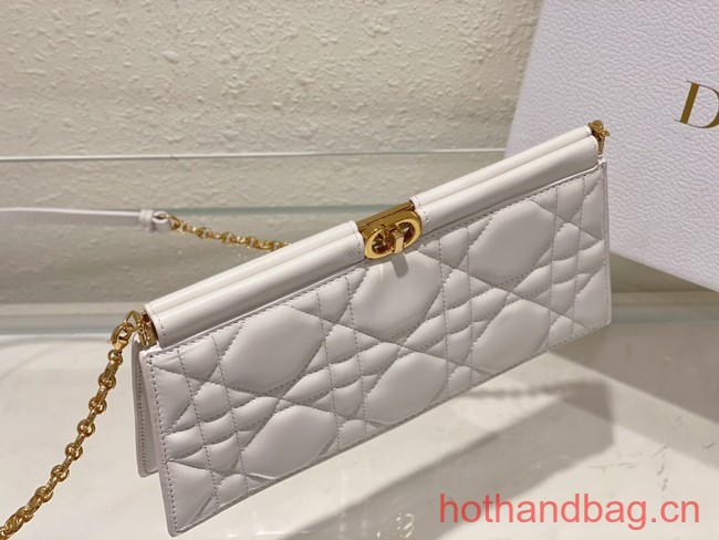 DIOR CARO COLLE NOIRE CLUTCH WITH CHAIN Latte Cannage Lambskin S5166UDBB