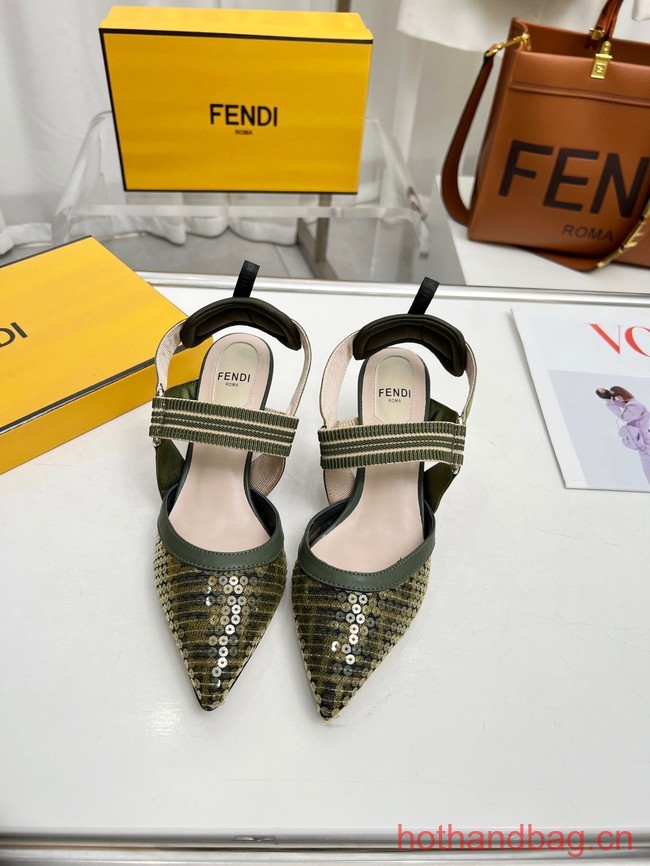 Fendi Colibri mesh high-heeled slingbacks 93615-2