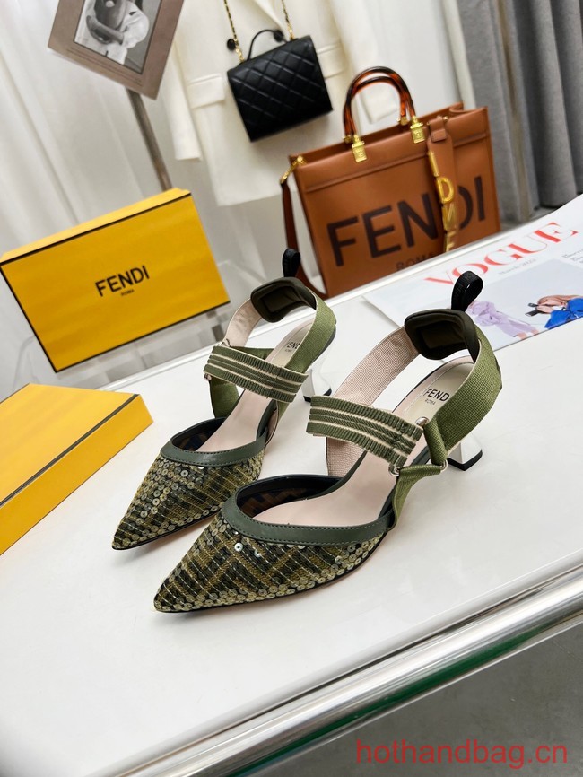 Fendi Colibri mesh high-heeled slingbacks 93615-3