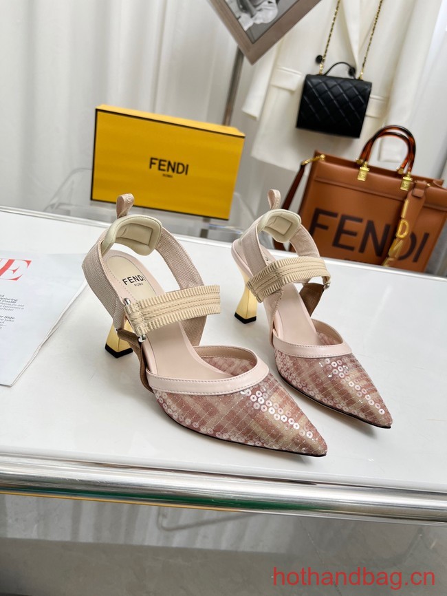 Fendi Colibri mesh high-heeled slingbacks 93616-2