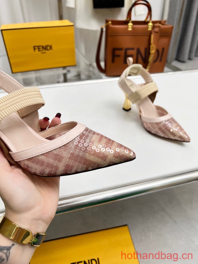 Fendi Colibri mesh high-heeled slingbacks 93616-2