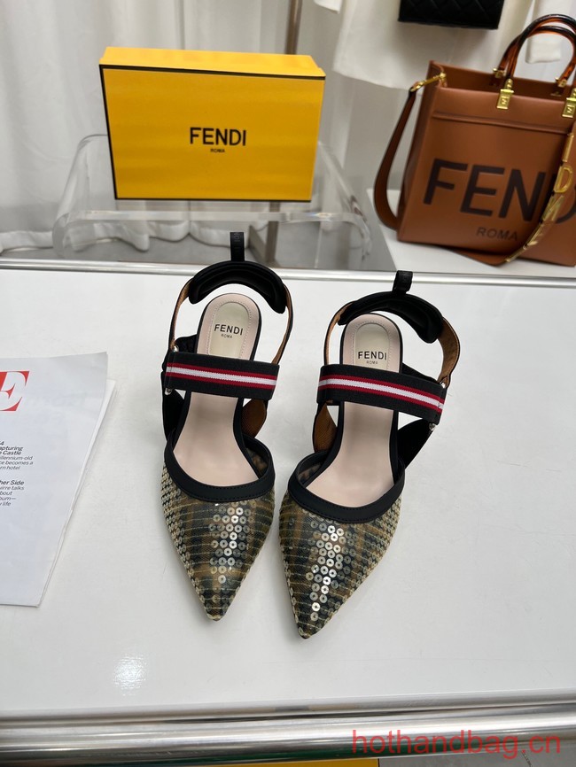 Fendi Colibri mesh high-heeled slingbacks 93616-3