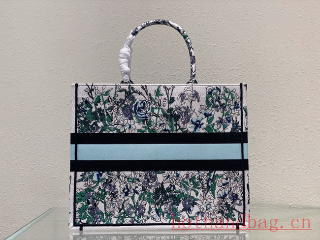 LARGE DIOR BOOK TOTE Multicolor Florilegio Embroidery M1286ZEMF-2