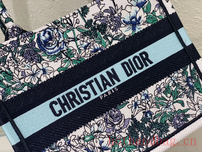 SMALL DIOR BOOK TOTE Multicolor Florilegio Embroidery M1296ZRG-2