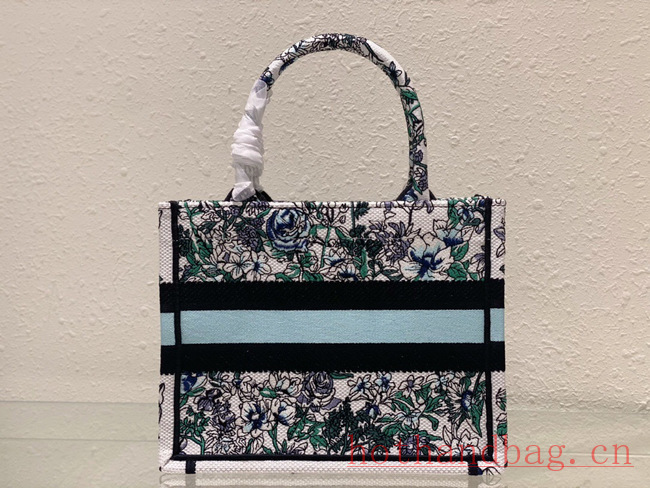 SMALL DIOR BOOK TOTE Multicolor Florilegio Embroidery M1296ZRG-2