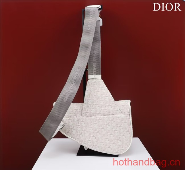 Dior Essentials SADDLE BAG Oblique Jacquard 1ADPO093 white