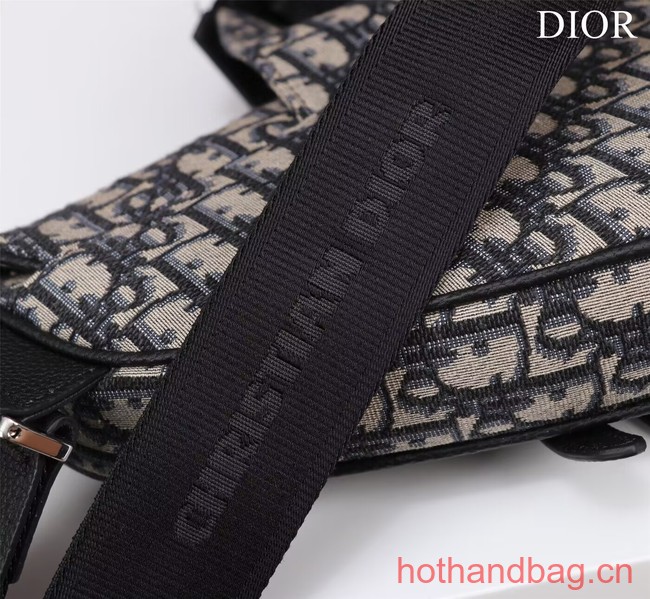 Dior Essentials SADDLE BAG Beige and Black Dior Oblique Jacquard 1ADPO093