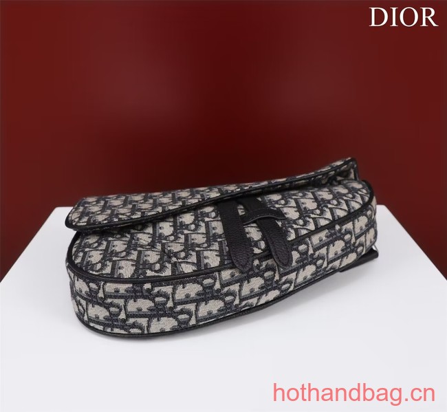 Dior Essentials SADDLE BAG Beige and Black Dior Oblique Jacquard 1ADPO093