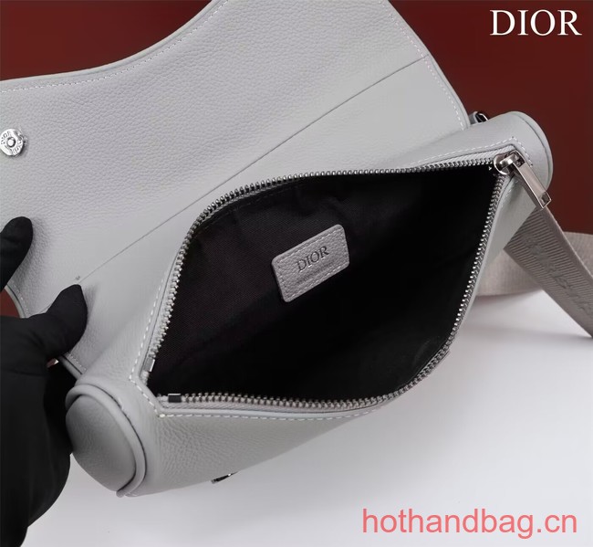 Dior Essentials SADDLE BAG Grained Calfskin 1ADPO093F GRAY