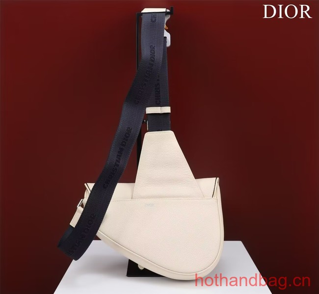 Dior Essentials SADDLE BAG Grained Calfskin 1ADPO093G WHITE