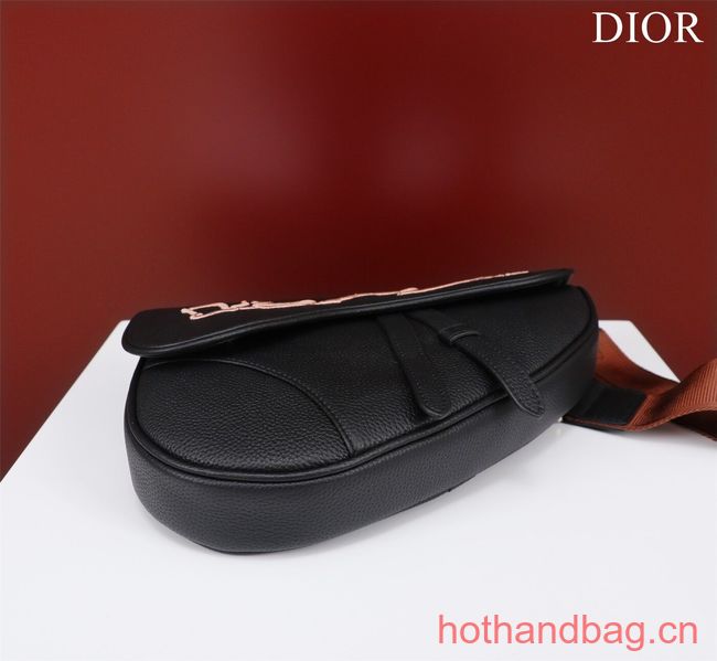 Dior Essentials SADDLE BAG Grained Calfskin 1ADPO093G BLACK