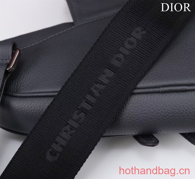 Dior Essentials SADDLE BAG Grained Calfskin 1ADPO093f-1 dark gray