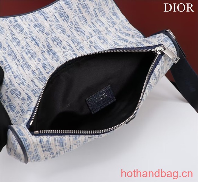 Dior Essentials SADDLE BAG Oblique Jacquard 1ADPO093 light blue