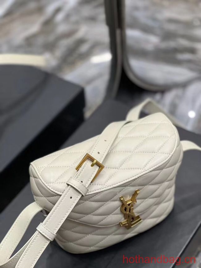 SAINT LAUREN JUNE BOX BAG IN QUILTED LAMBSKIN 710080 white