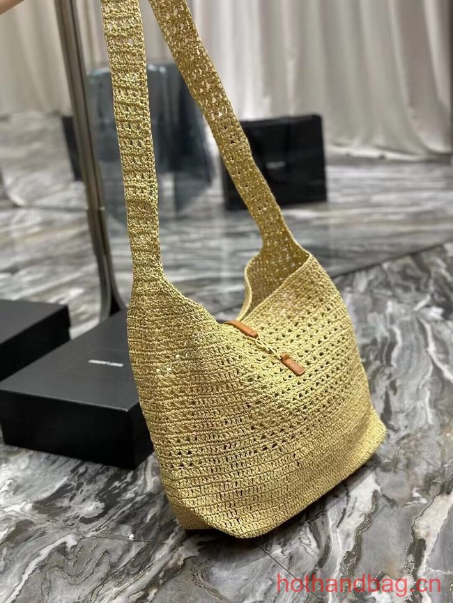 SAINT LAURENT Crochet tote bag Y990941 apricot