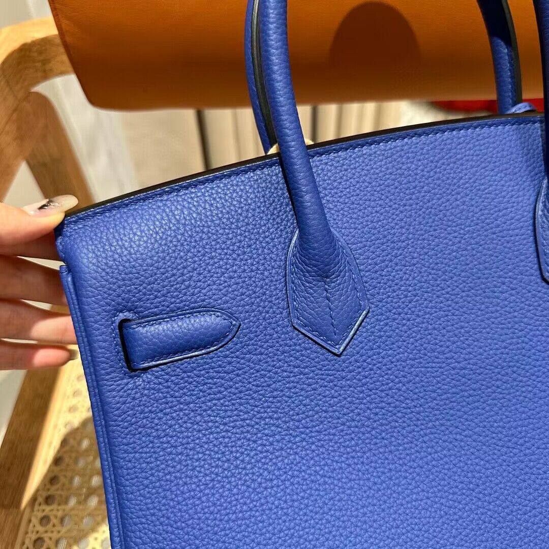 Hermes Bikin 30CM Original Togo Leather HB30O Blue