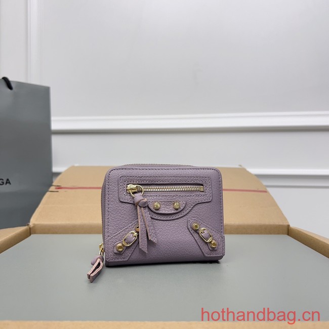 Balenciaga WOMENS LE CAGOLE MINI WALLET 71523 Light purple