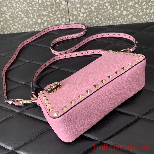 VALENTINO Rockstud small grain calfskin messenger bag YS097 pink